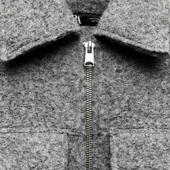 Zara CROPPED BOUCLÉ JACKET - Picture 4 of 12